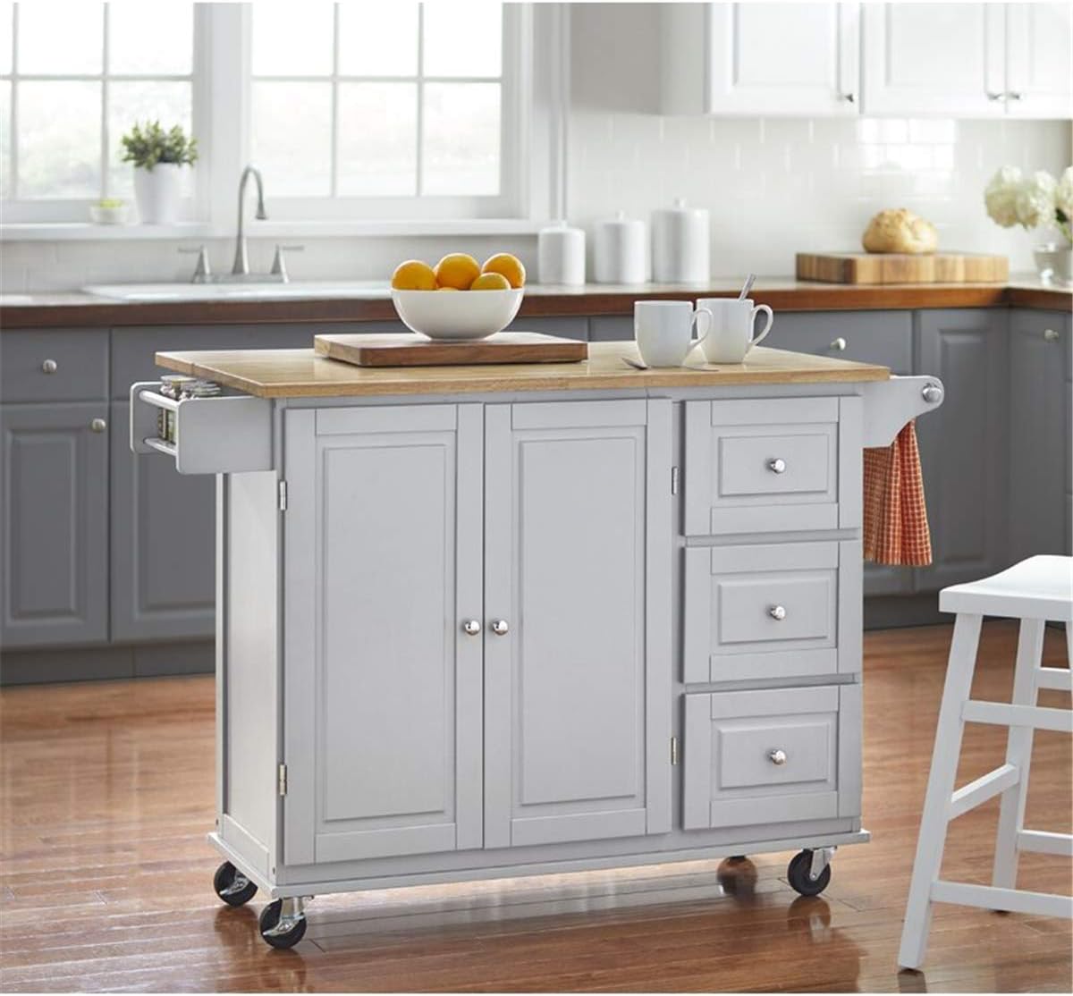 Kitchen Cart Movable Table Mobile Sideboard Wine Tanker