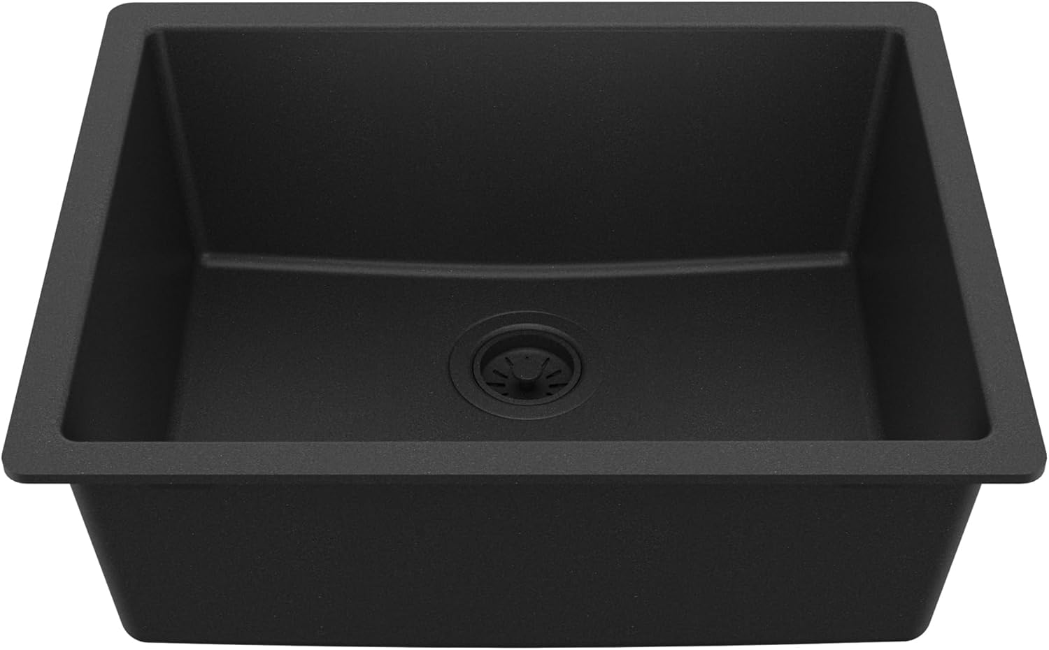 Karran QU-820 Undermount 24.38 in Single Bowl Quartz Kitchen Sink in Black