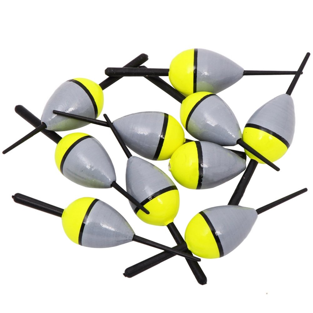 Lot de 10 Flotteurs de Pêche Lumineux en Liège LSHEL