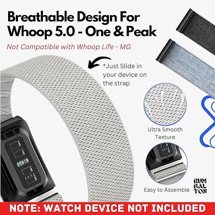 Image of Nylon Strap Compatible with Whoop 5.0 Band Strap - Durable, Adjustable Fitness Tracker Strap | Breathable, Comfortable Bands for Workout, Sleep, and Health Monitoring (Device Not Included)