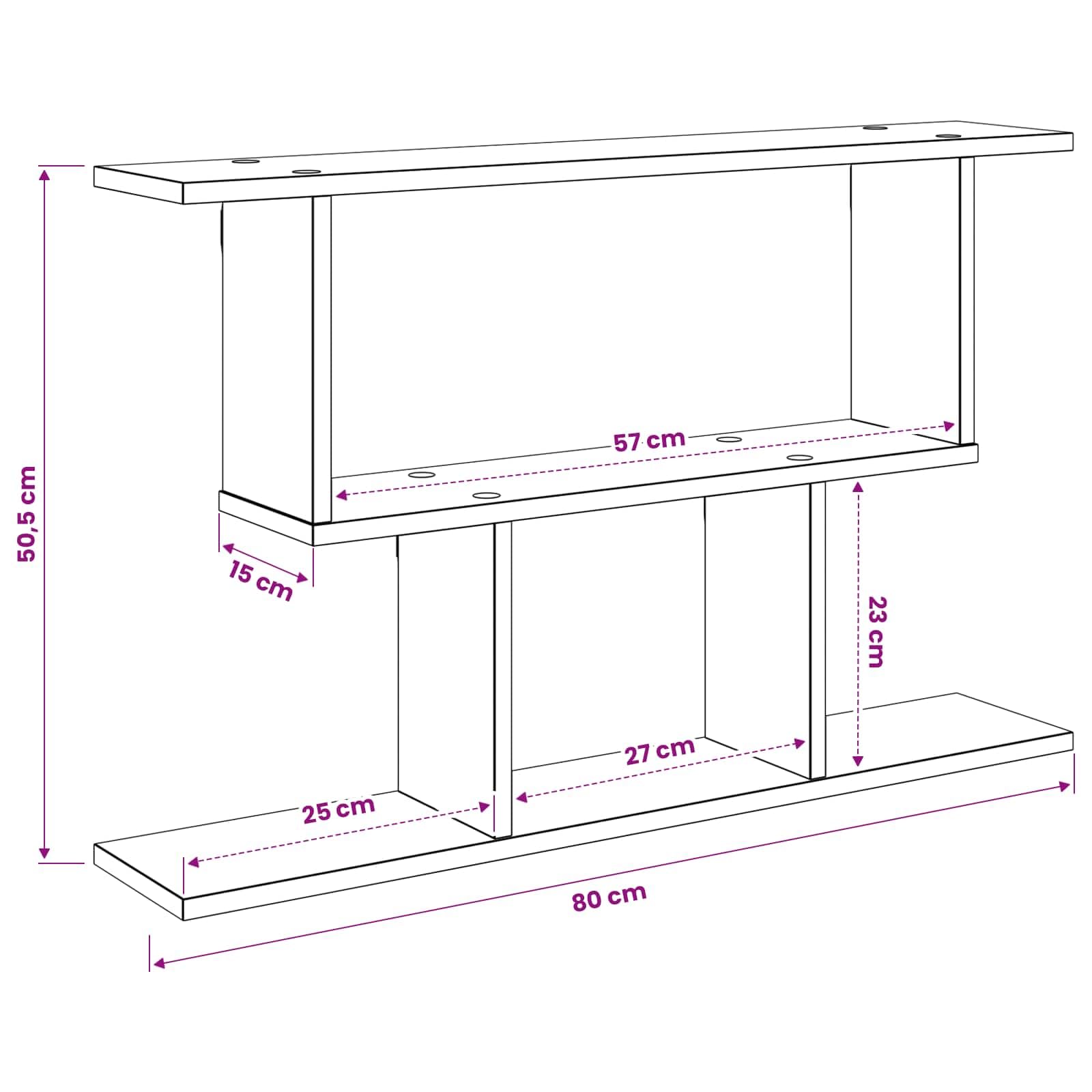 Scaffale da parete in legno anticato, 80 x 15 x 50,5 cm, con 4 scomparti, per libri e decorazioni, moderna mensola da parete per soggiorno