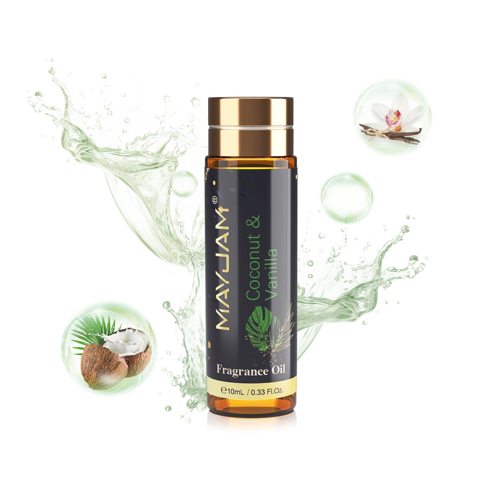 MAYJAM Olio Essenziali di Cocco e Vaniglia 10ML, Olio Di Fragranza Premium Per Diffusori di Olio Essenziali, Aromaterapia, Casa, Bruciatore Di Olio