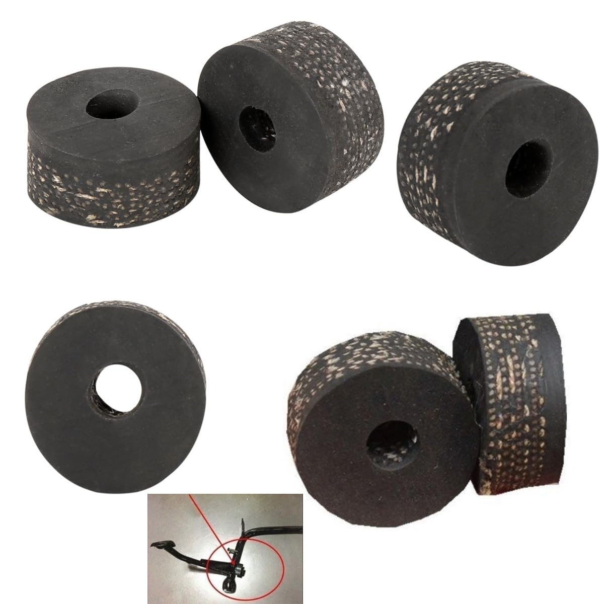 10-Pack Universal Motorcycle Center Stand Rubber Bushing & Grommet Replacement Set