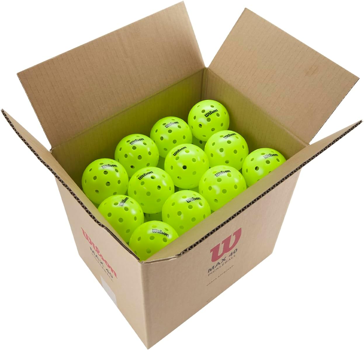 WILSON Max 40 Outdoor Pickleball Ball - 48 Balls, Green