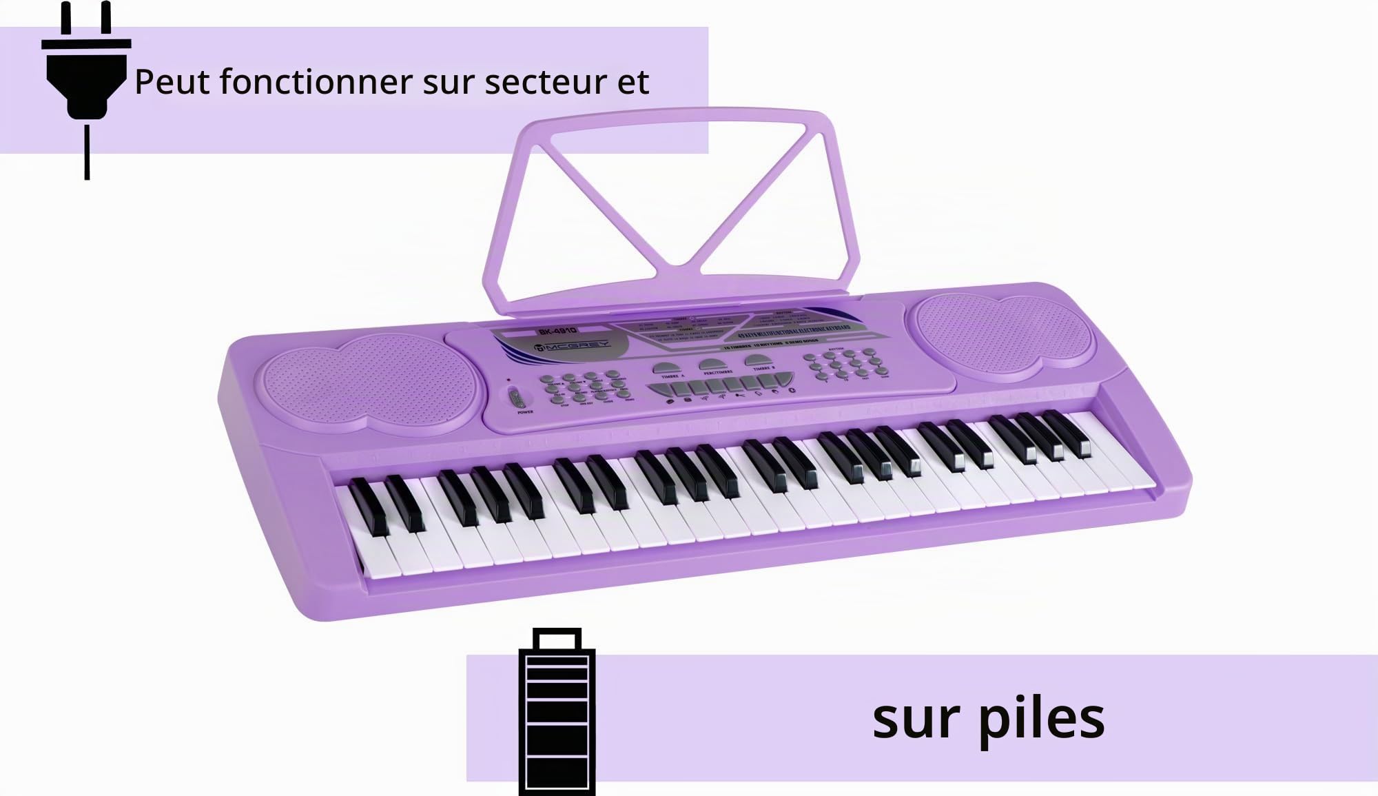 McGrey BK-4910VT Clavier Avec Microphone Et Casque Pour Enfants, 16 sons