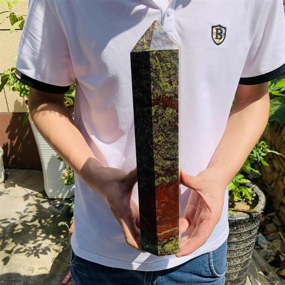 AUOQKQUT Dragon Blood Column Obelisk Crystal Column Wand Point Home Decor(400-500g)
