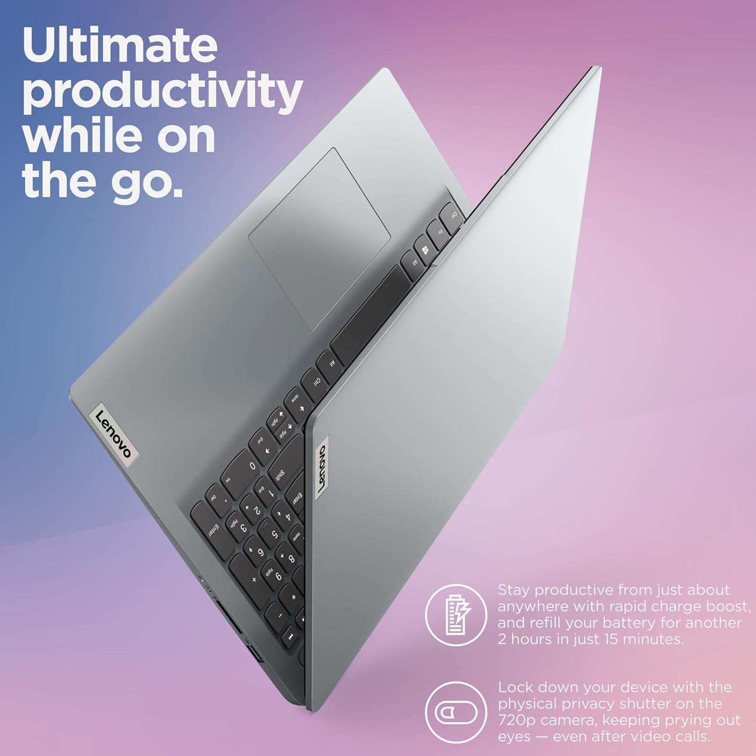 Lenovo IdeaPad 15.6" FHD Laptop for Business and Student, 36GB RAM, 1TB SSD, Intel Dual-core Processor, WiFi6, Bluetooth 5.2, Type-C, HDMI, Cloud Grey, Windows 11 Pro, Z&O Accessories
