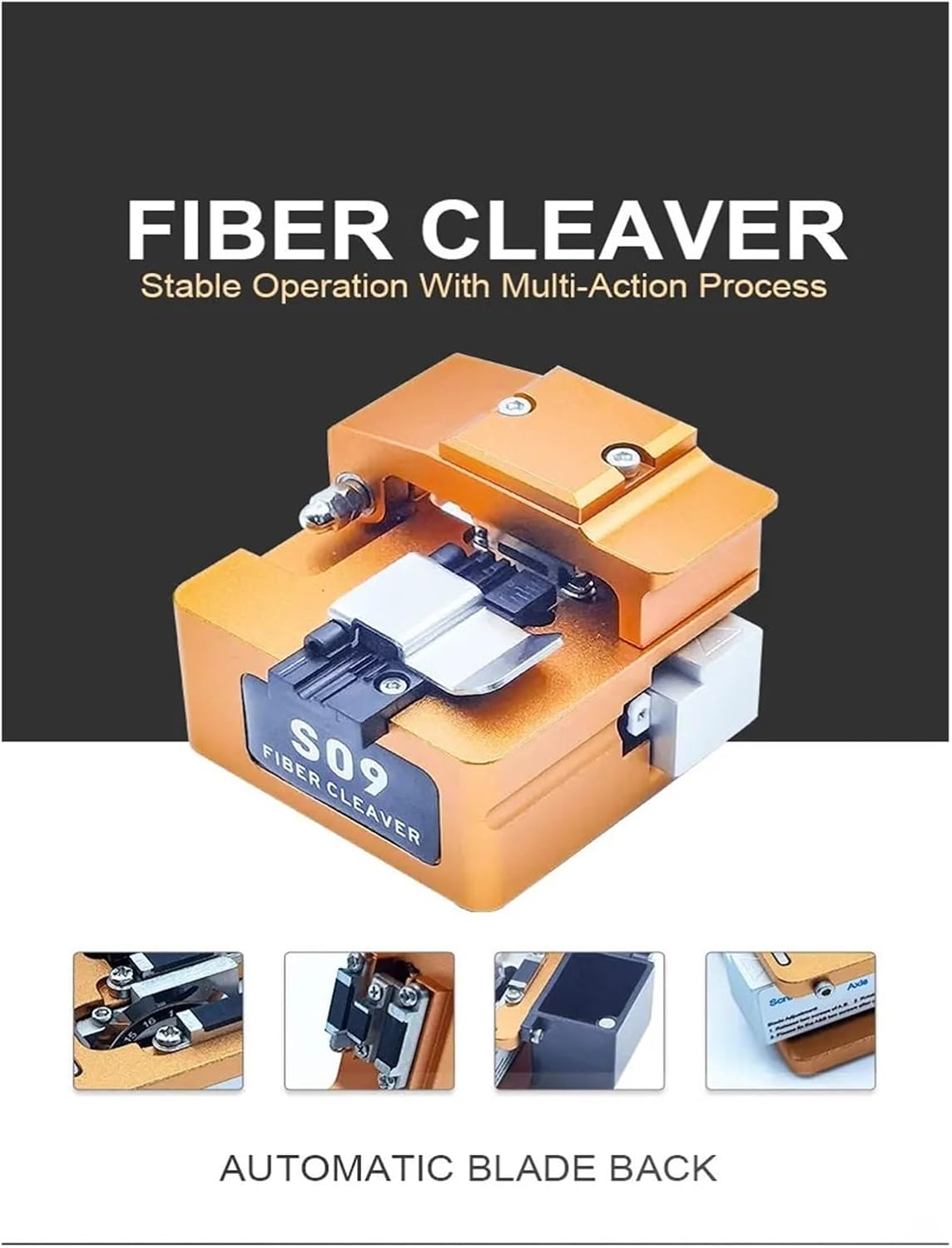 Fibre Cleaver, AI-9 S09 Fiber Cleaver Original High Precision Optical Fiber Cutter S09 Optical Fiber Cutter, Easy Dismantling