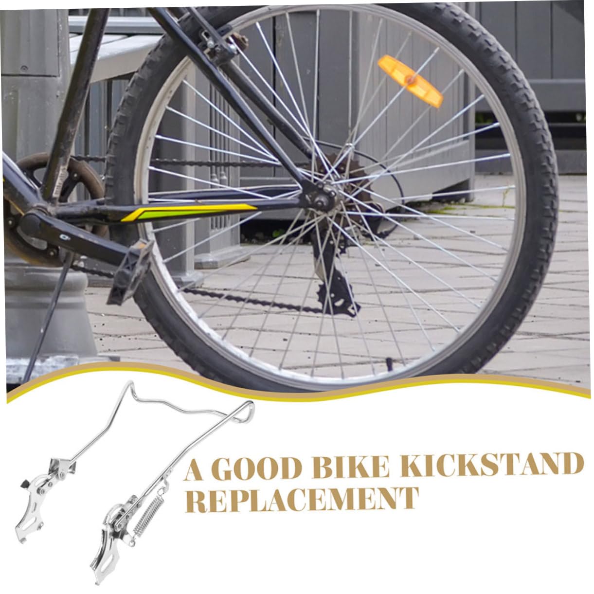 Homoyoyo Cavalletto Bici Doppia Gamba in Acciaio, Argento, Sostituzione | Design Speciale, Lavorazione Fine, Supporto Laterale, Due Gambe, Antiusura