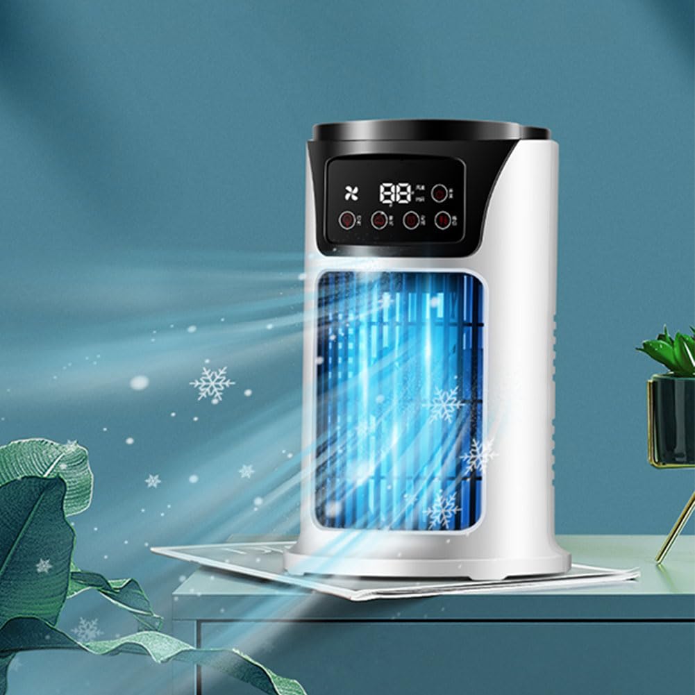 USB Mini Tischventilator mit 6 Geschwindigkeiten 300ml Wasserkühlung Sprühluftbefeuchter kleine mobile Klimaanlage Luftkühler für Zuhause Schlafzimmer Büro Studentenwohnheim Schwarz