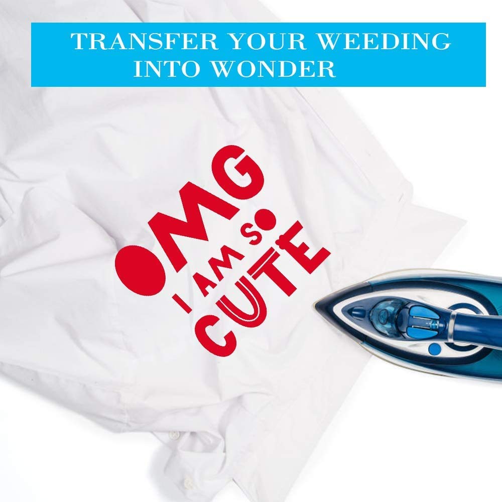 HIKENRI Vinile Termoadesivo per Tessuti 30.5×305 cm,Pellicola per Plotter in Vinile a Trasferimento Termico,Facile da Tagliare e Eliminare,Vinile Permanente per T-Shirt rosso