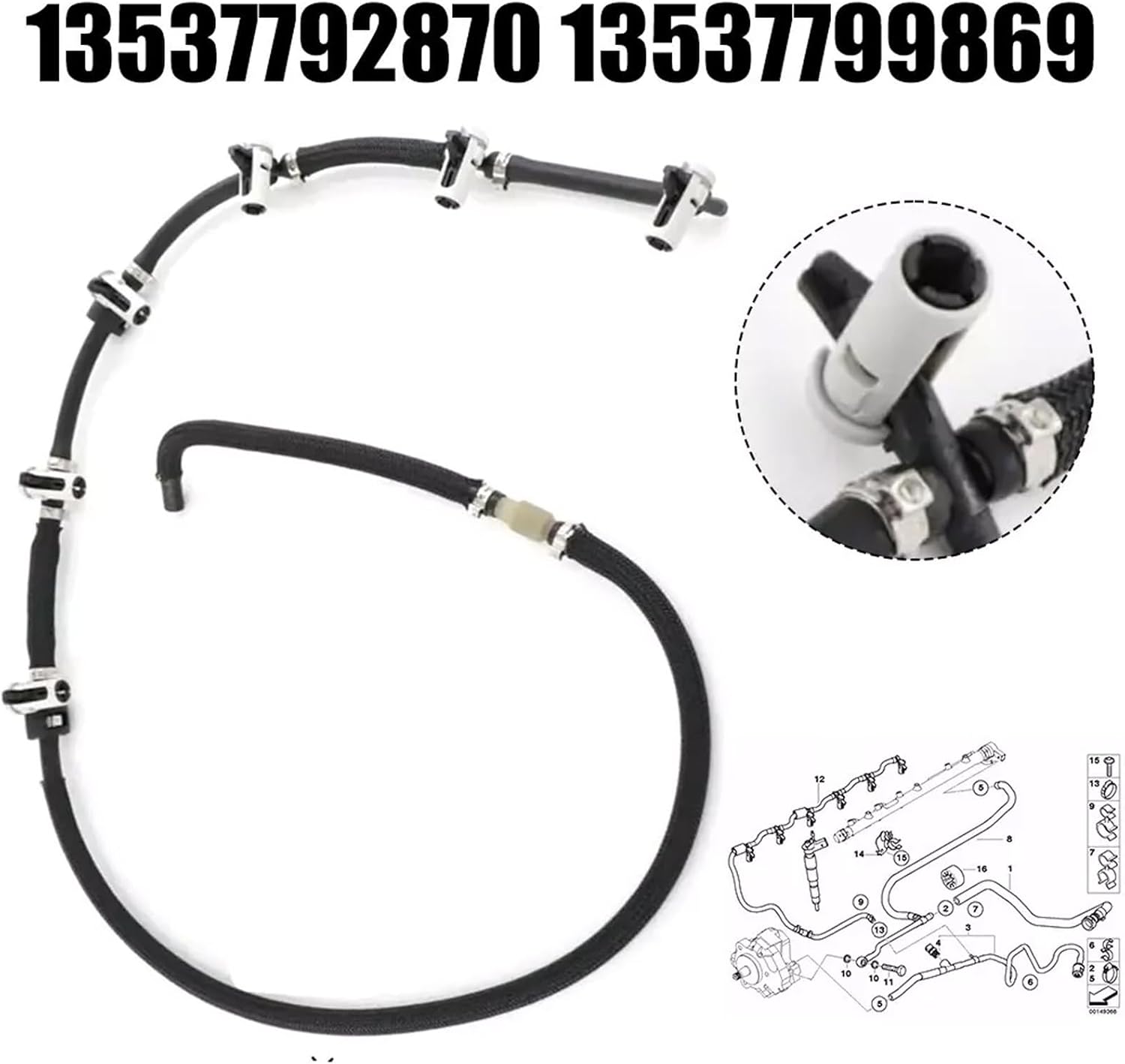 Oil Return Line Hose for E60 E61 E63 13537799869 13537792870 13537799962 Replacement Accessories Oil Leak Off Hose