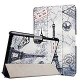WiTa-Store Funda para Acer Iconia Tab One 10 B3 de A30 A3 de A40 10.1 Pulgadas Case Libro Cover Carcasa Azul Torre Eifel