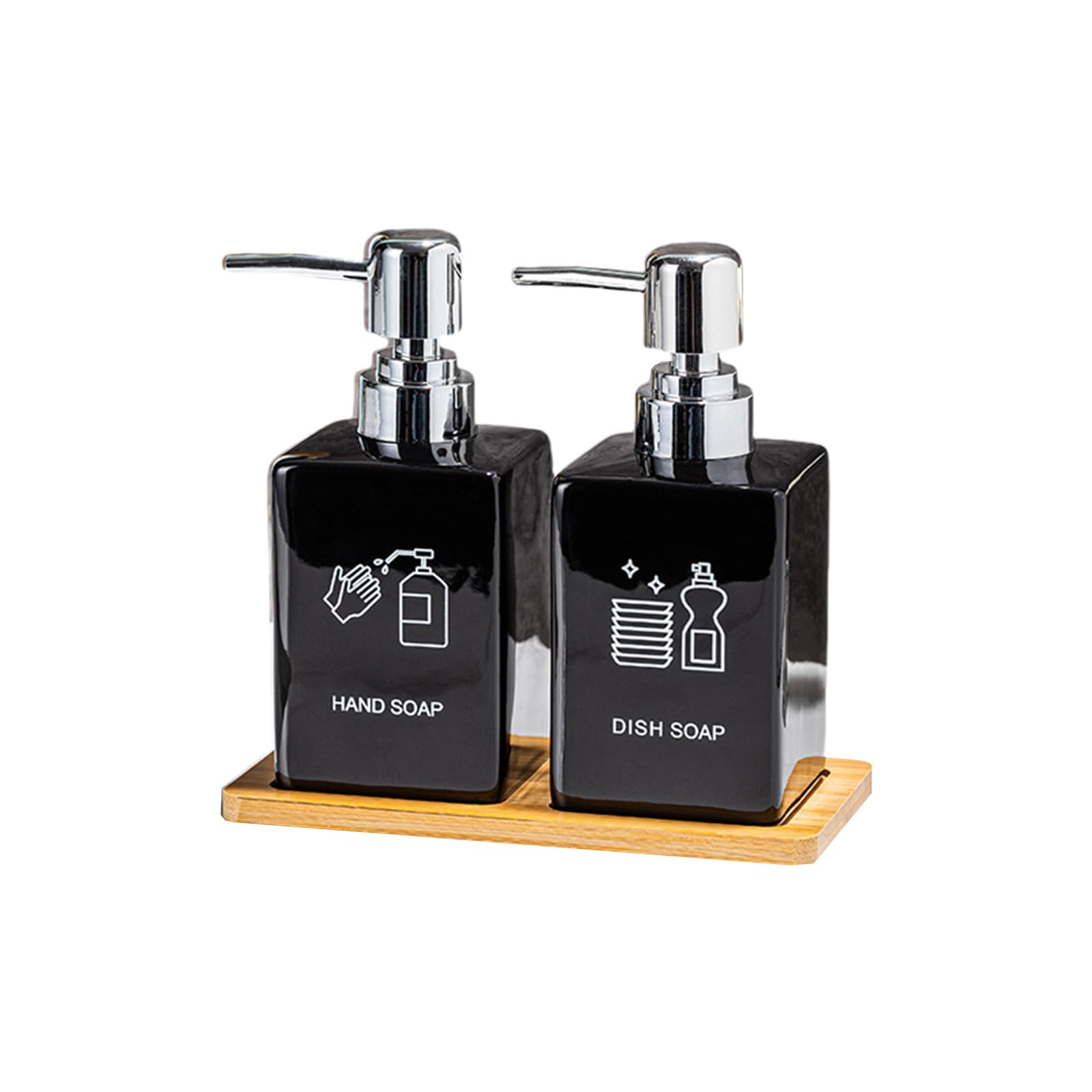 Ceramic Press Operated Dispenser Bottle Hygienic Design for Liquid Storage Bathroom Essential Shampoo Conditioner Lotion Ceramic Dispenser Bottle for Toiletries