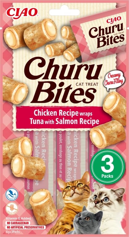 Churu Bites Snack para Gatos 12x3x10 Gr (Atún con Salmón)