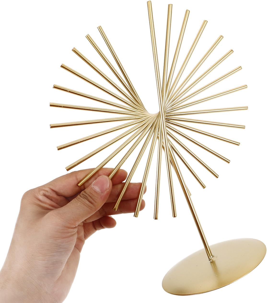 ARTIBETTER Abstract Lines Metal Sculpture 9.6 Inch Modern Desk Decor Geometric Craft Ornament for Office Living Room Tabletop Decoration