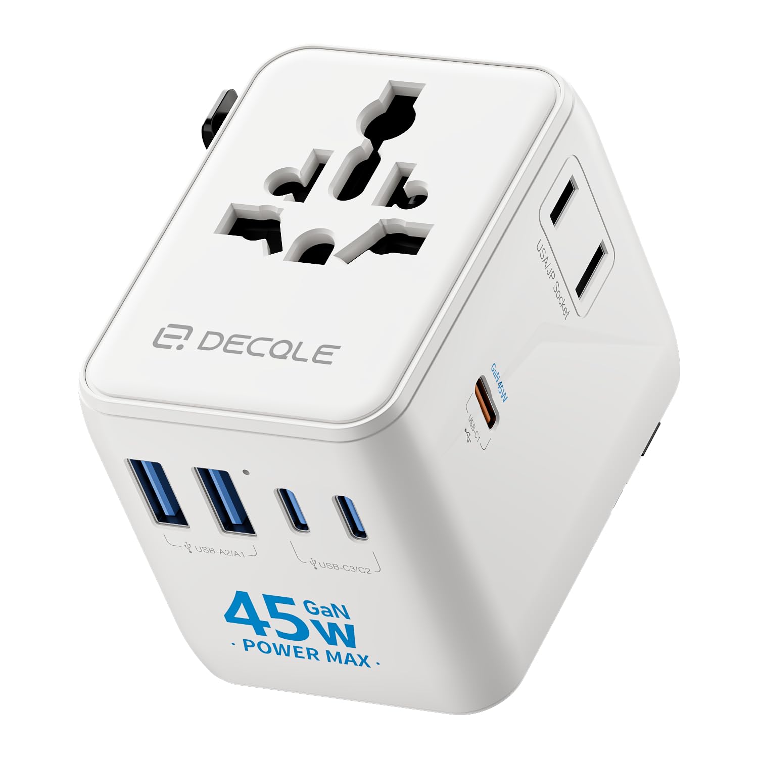 Photo 1 of [SIMILAR ITEM] [STOCK IMAGE IS FOR REFRENCE] Universal Travel Adapter, International Travel Plug Adapter with 3 USB-C ? 2 USB-A Ports 45W, All in One Portable Socket, for USA, UK, EU, AU ? 224+ Countries (White)