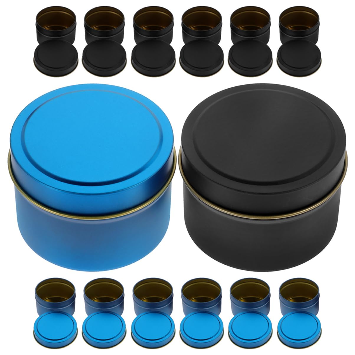 FUNOMOCYA Scented Candle Tins 16pcs Metal Can Candle Jars Sealed Lids for Home Decor Parties