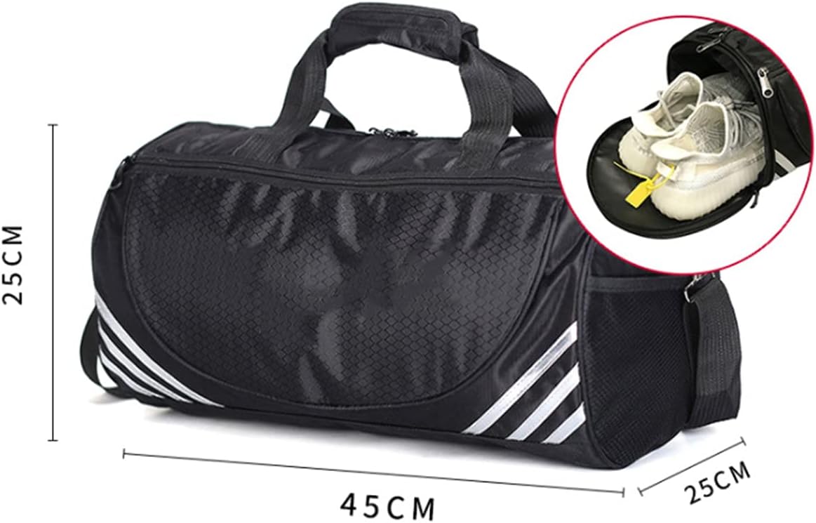 Gym Duffle Sports Bag Backpack Function, Shoe Compartment, Toiletry Pocket Travel Fitness Holdall Men/Women Shoulder Strap Swimming Football Basketball Tennis, Luggage Weekender Rucksack (Gold)