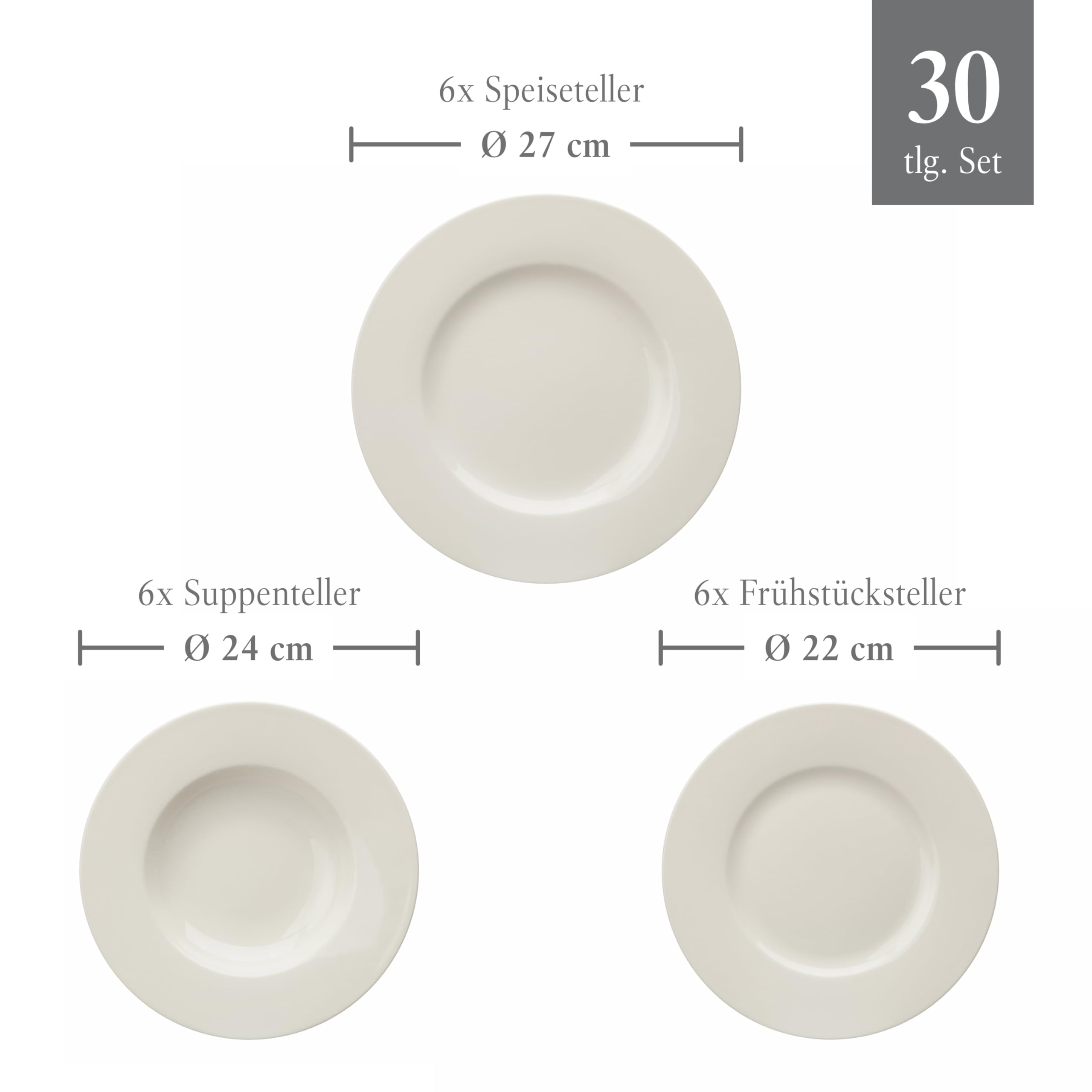 vivo - Villeroy & Boch Group vivo | Villeroy & Boch Group Basic White Kombiset 30-teilig