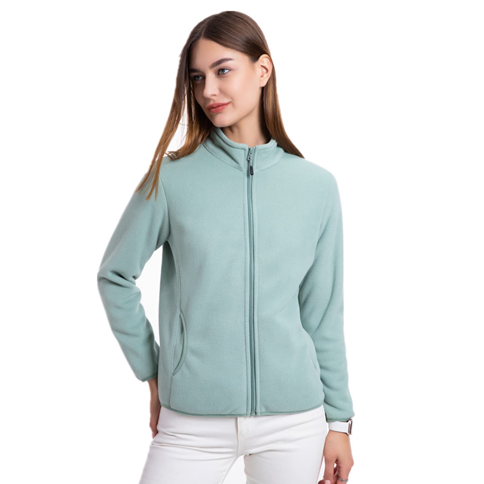 HB1 Abrigo de Invierno de Lana Polar a la Moda Chaqueta Gruesa Reversible Ropa Suave y Cálida a Prueba de Viento Cremallera Outwear