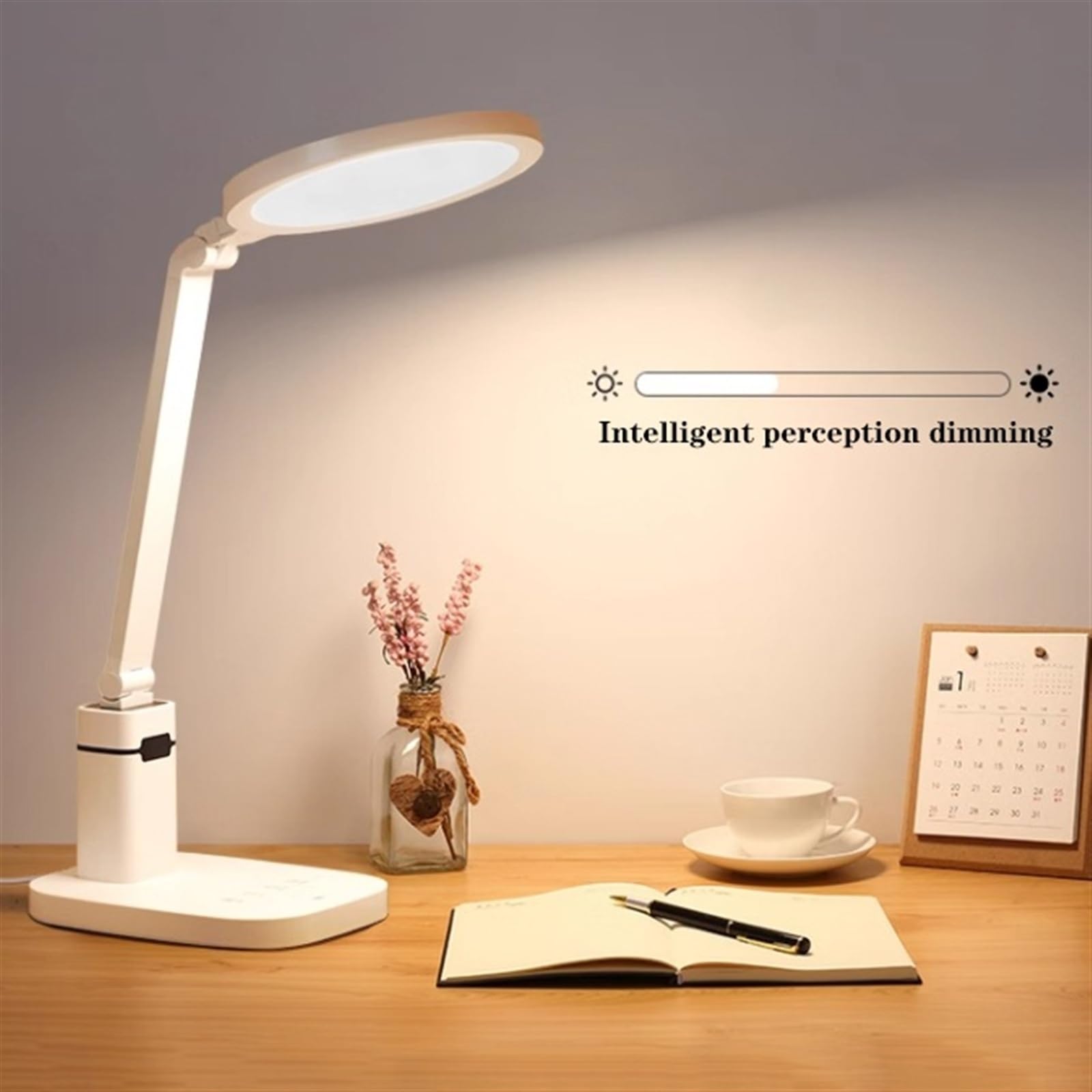 Lampa stołowa Lampa biurkowa LED, inteligentna przyciemniana lampa dotykowa, automatyczny timer/funkcja pamięci/opóźnione wyłączanie, przyjazna dla oczu do czytania domu i biura
