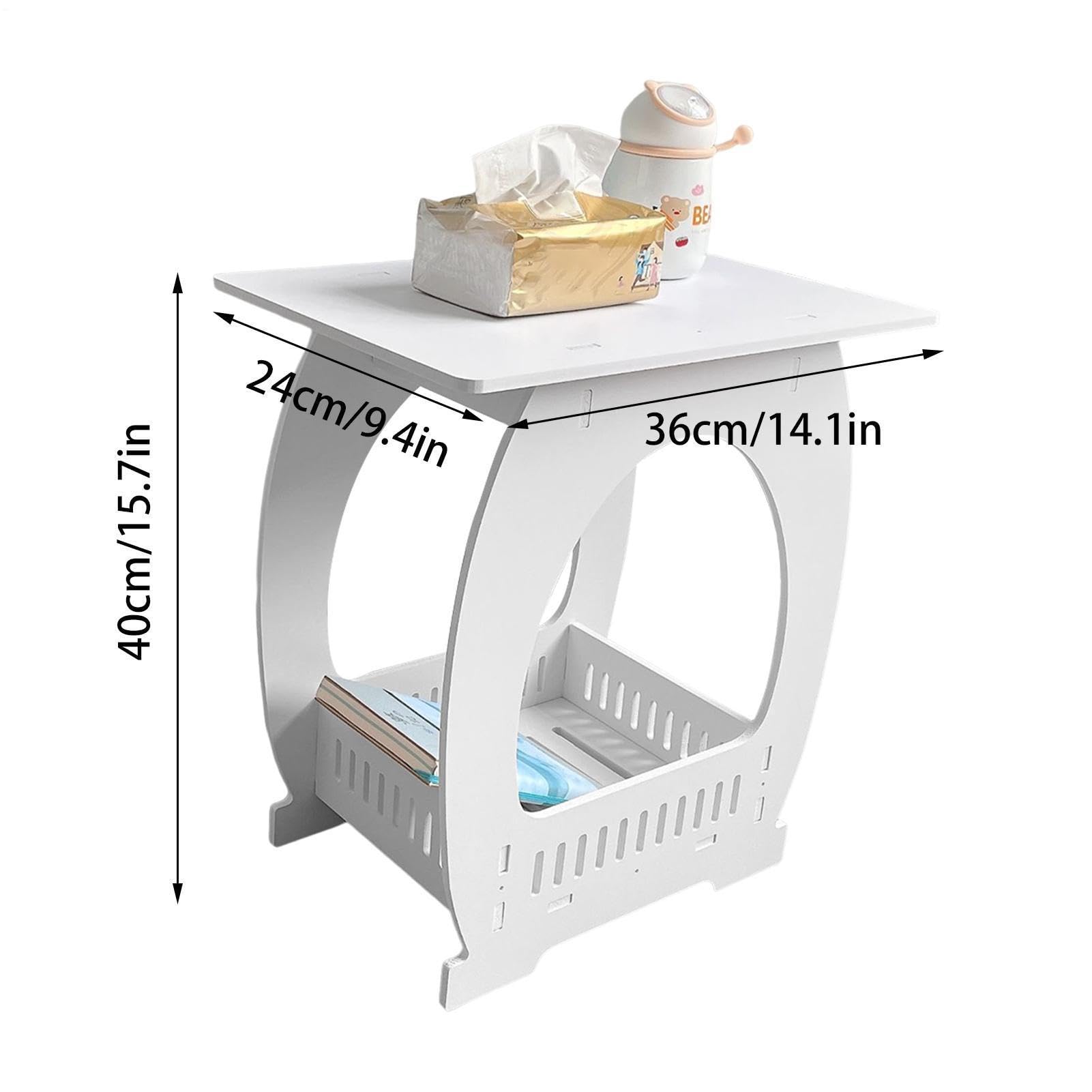 Night Stand - Tall End Tablewith Storage Rack, Small Side Table, Bedside Sofa Tables, Living Room Bedroom Furniture | Compact Nightstand Organizer Enhances Bedroom Bedside Storage and Home Decor