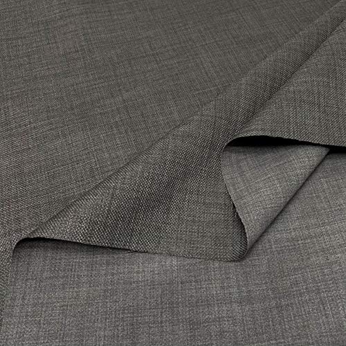 Haaris Imaan Soft Plain Linen Look Upholstery Fabric | Fire Retardant | Fabric by The Per Metre | Curtain, Cushion, Reupholstery, Soft Furnishings, Sofa (Charcoal)