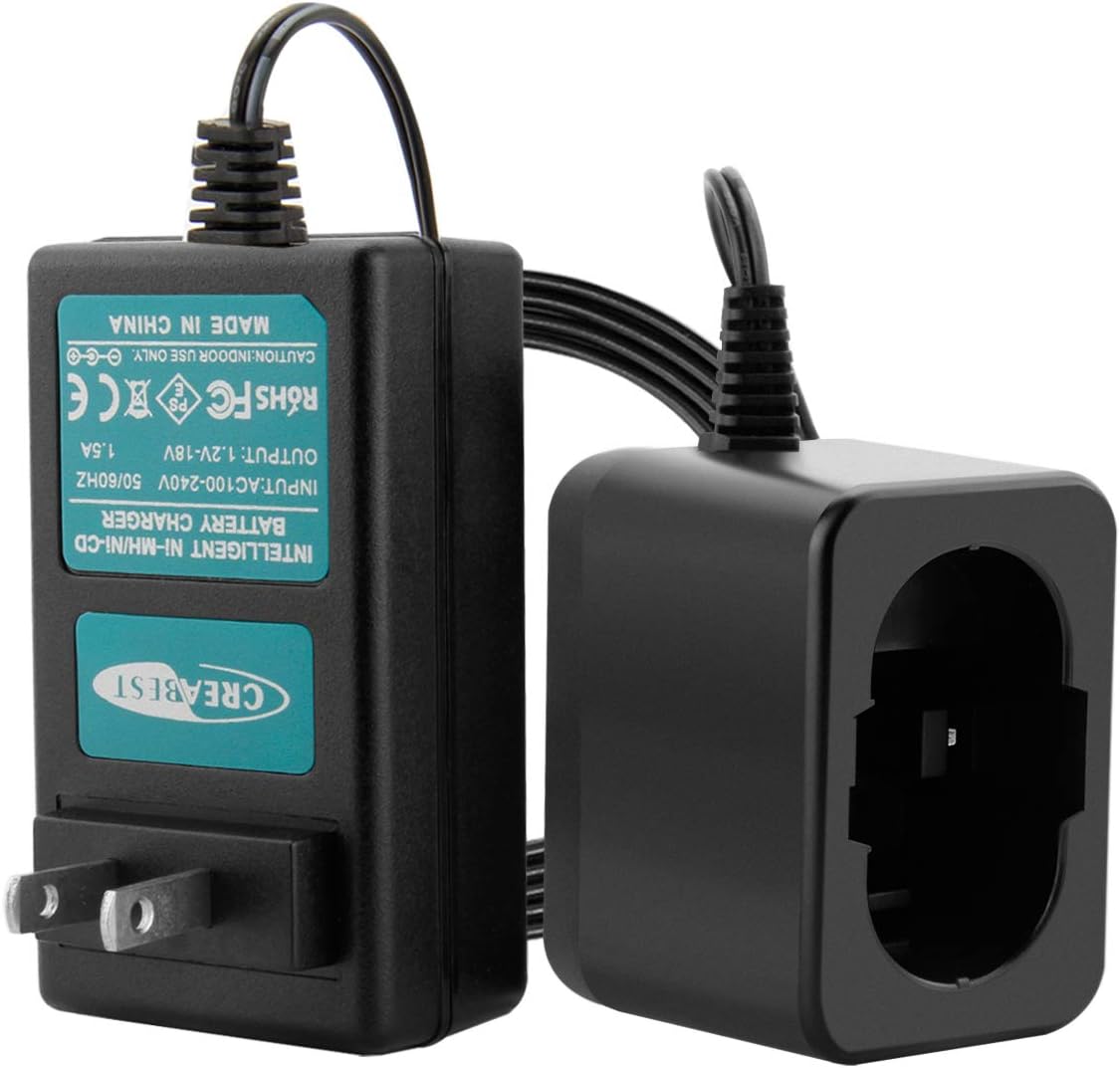 Creabest New 1.2V-18V Battery Charger Compatible with Bosch 7.2V 9.6V 12V 14.4V 18V Pod Style Ni-HM/Ni-CD Battery (NOT for Li-ion Battery)