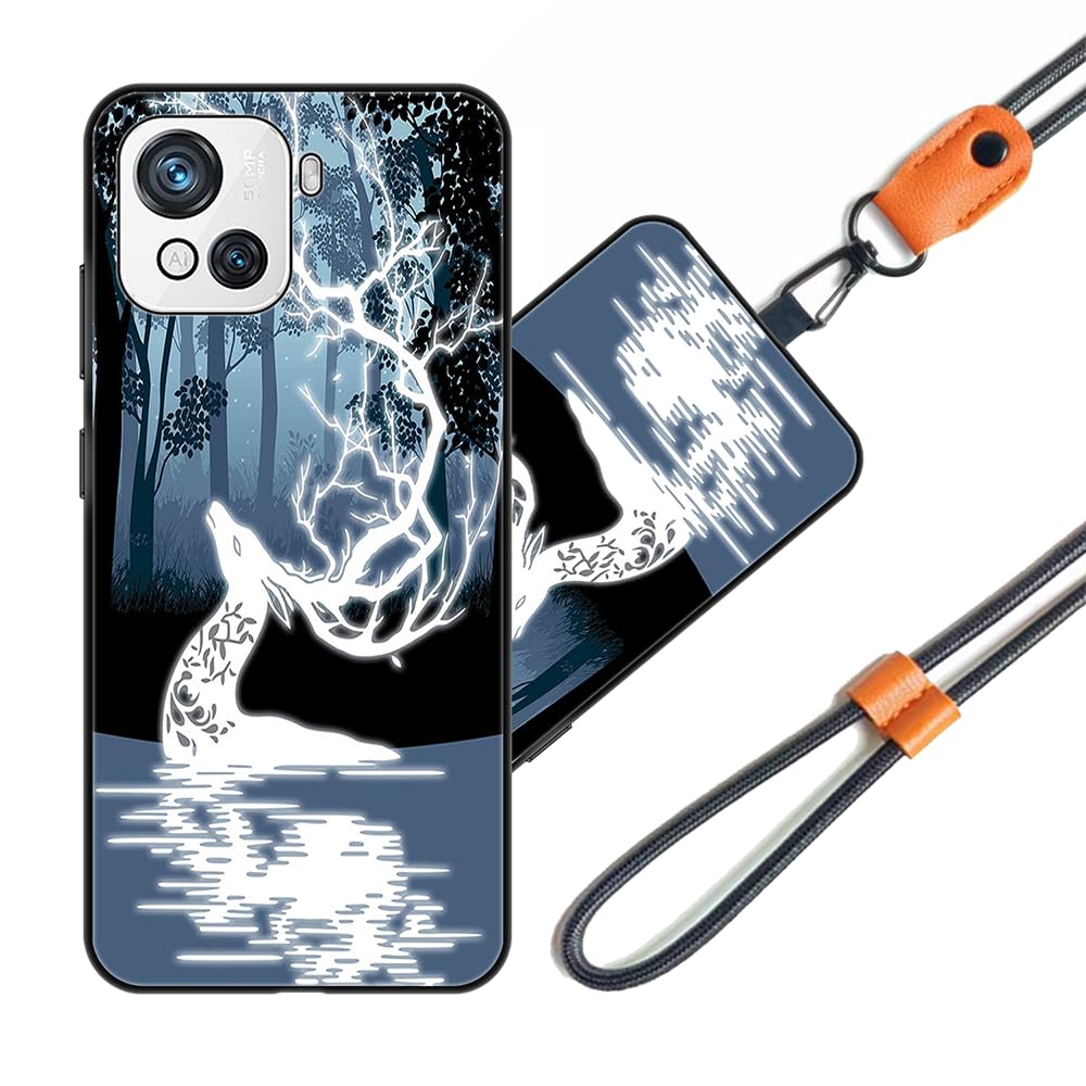 JEZSTHAI Cover Compatibile con Blackview OSCAL C80 Custodia in Silicone TPU Morbido con Cordino/Laccio Tracolla Cellulare,Antiurto AntiGraffio Protettiva Bumper Case con Disegno Motivi,Cover*A08