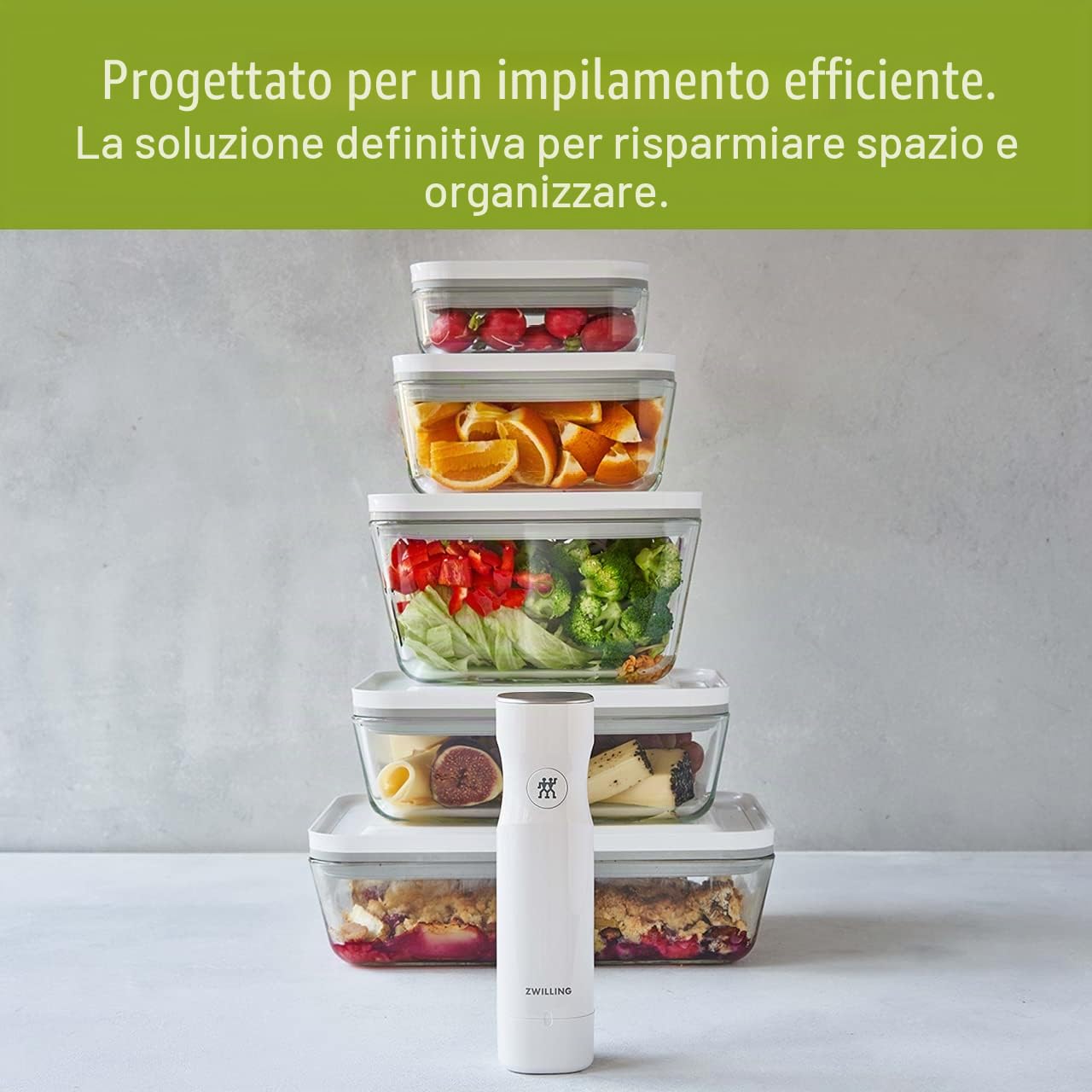 ZWILLING Fresh & Save - Contenitore per alimenti in vetro, 3 pezzi, dimensioni assortite