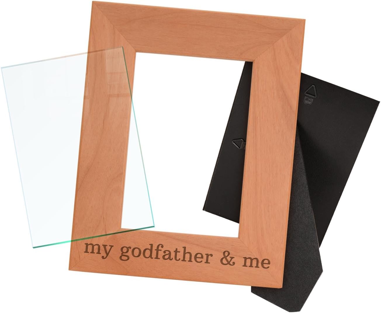 ThisWear Godfather Picture Frame Godfather Me Natural Wood Engraved 4x6 Portrait Picture Frame Wood