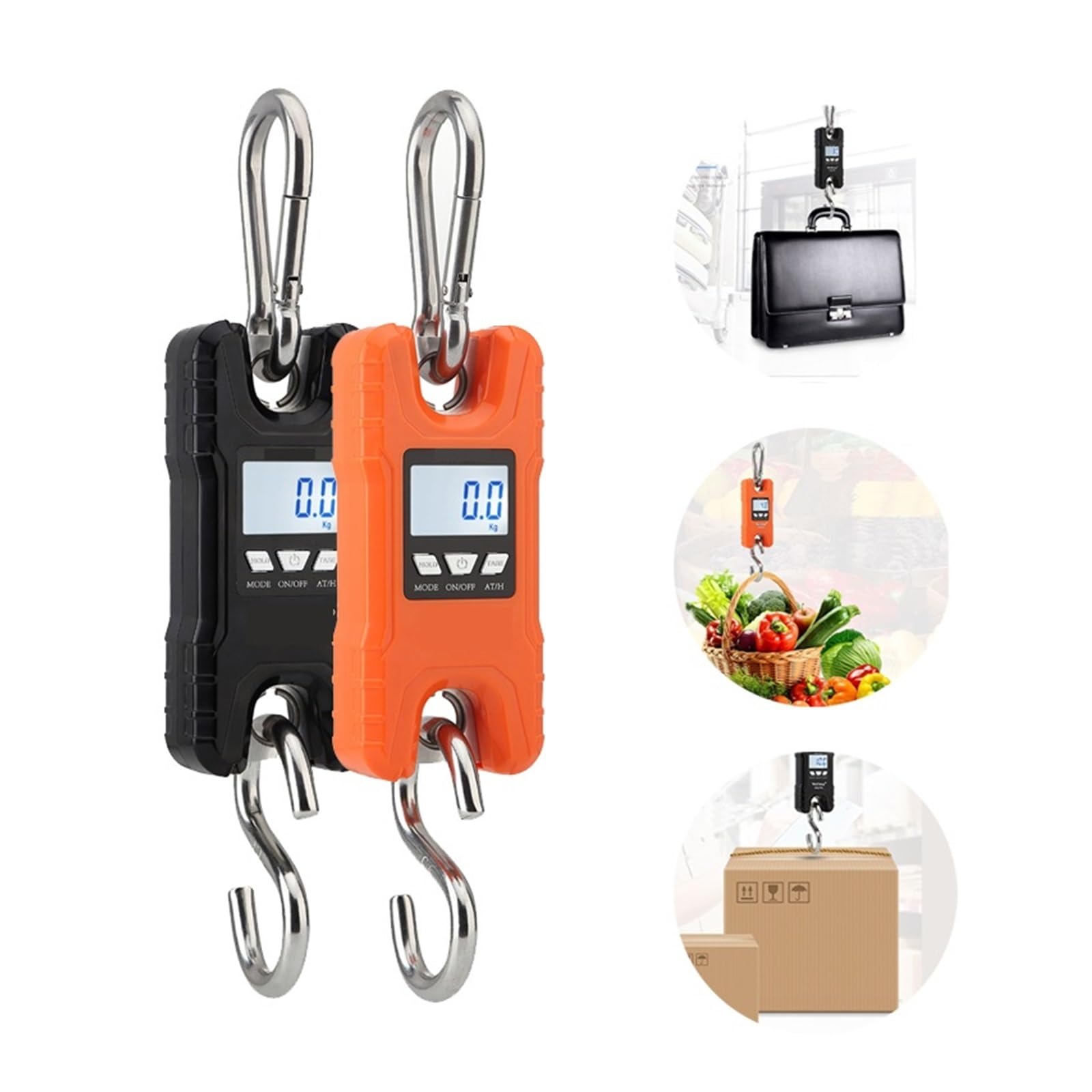 Báscula de grúa industrial de servicio pesado Báscula de grúa de 500kg/100g, báscula colgante Industrial de alta resistencia de 0,2 kg-500kg, báscula electrónica Digital LCD con gancho de acero inoxid