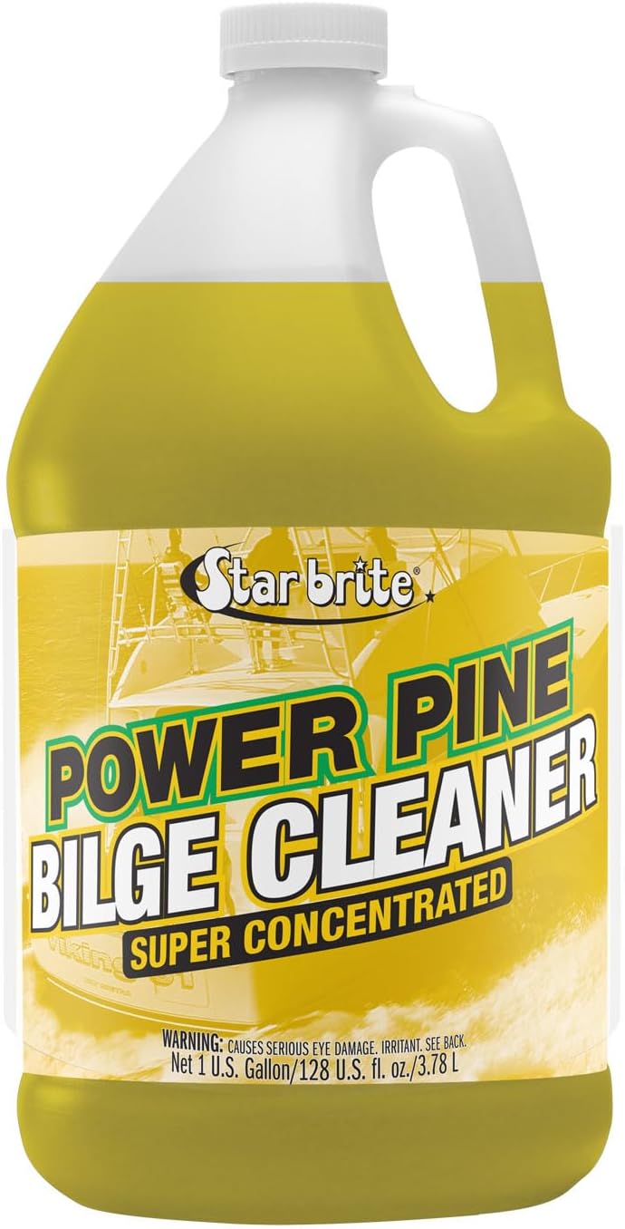 Star Brite Power Pine Bilge Cleaner Concentrate - Simple & Easy to Use - Pour in, Run Boat, Pump Out - Emulsifies Oil, Fuel & Leaves Bilge Clean with a Fresh Pine Scent