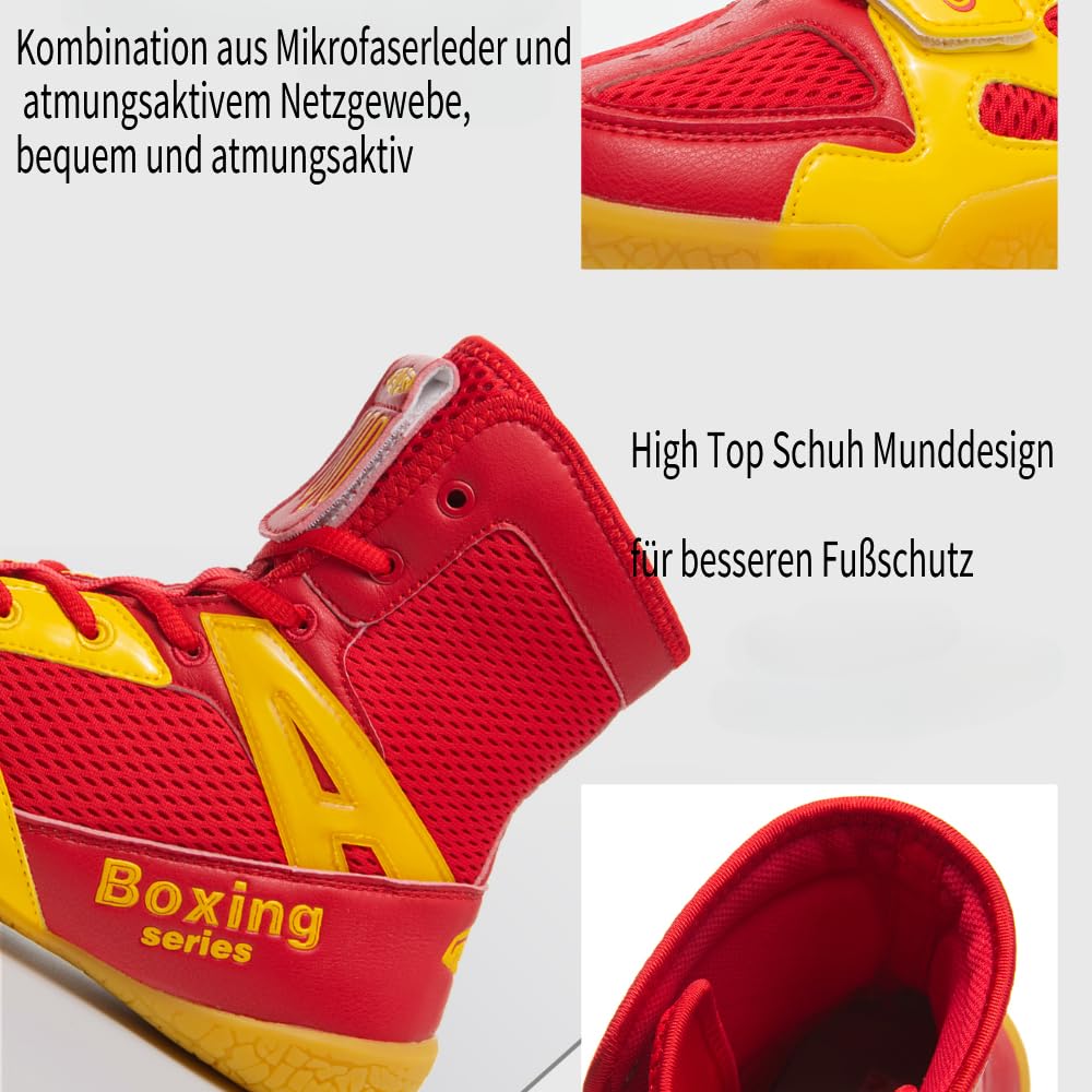 Boxschuhe, Ringerschuhe für Männer und Frauen, Kinder-, Indoor-Fitnessschuhe, Kampfschuhe, rutschfeste und atmungsaktive High Top Kampfsportschuhe