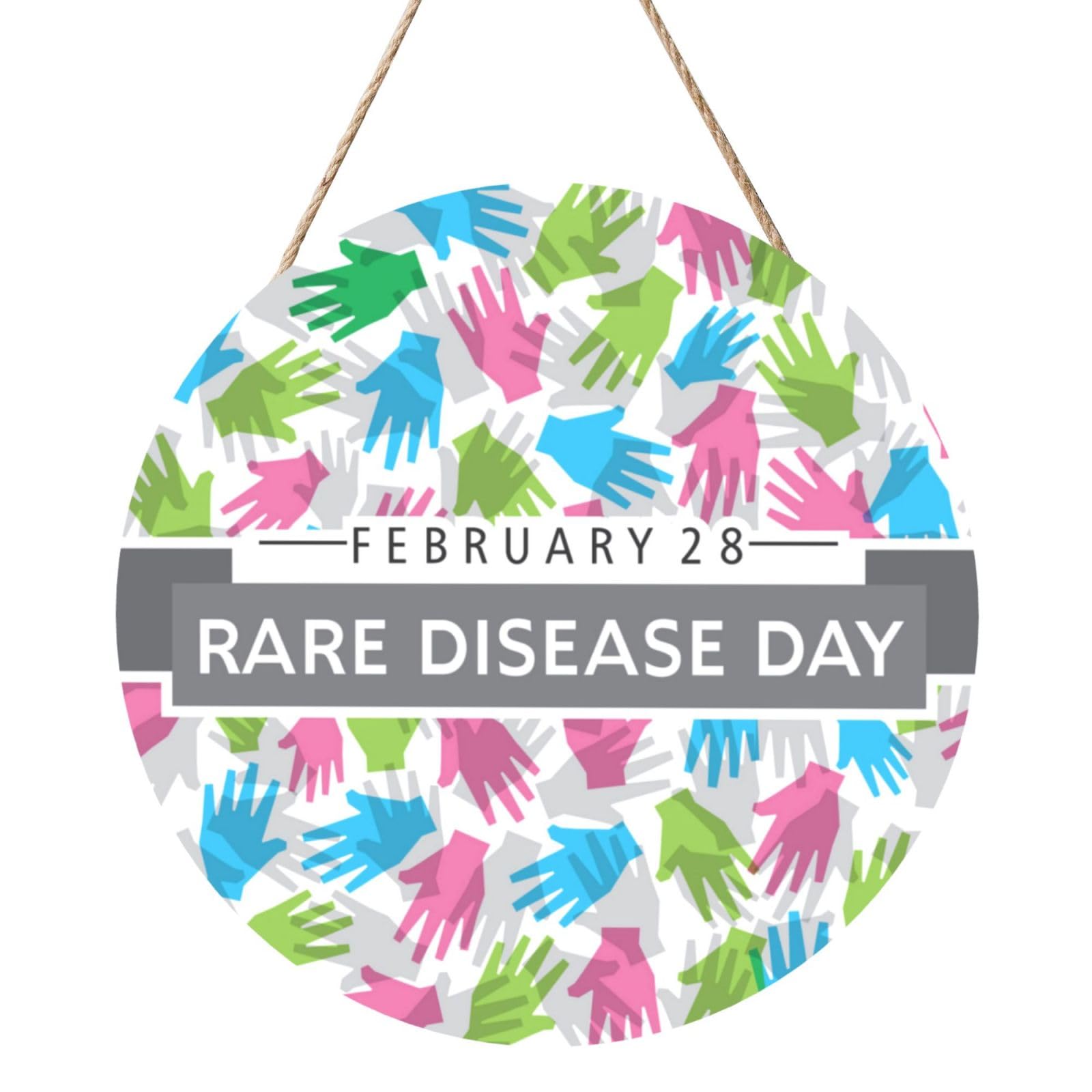 Rare Disease Awareness Day Door Signs Plaques Wood Welcome Sign For Front Door Wall Hanging For Home Farmhouse Office Classroom Party Decoration