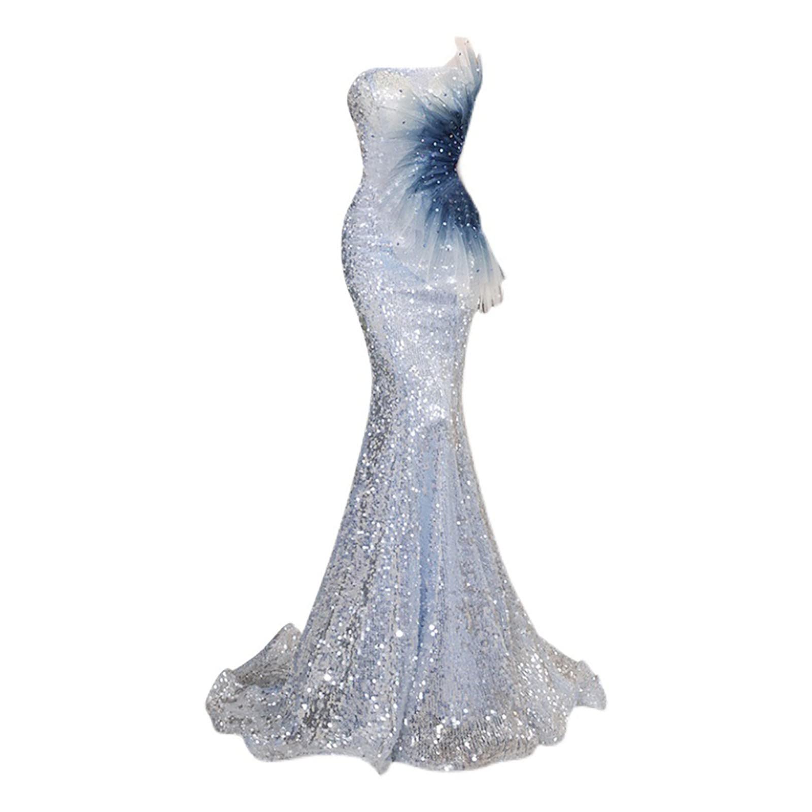 Robe de soirée longue à sequins et une épaule pour bal chic - 8