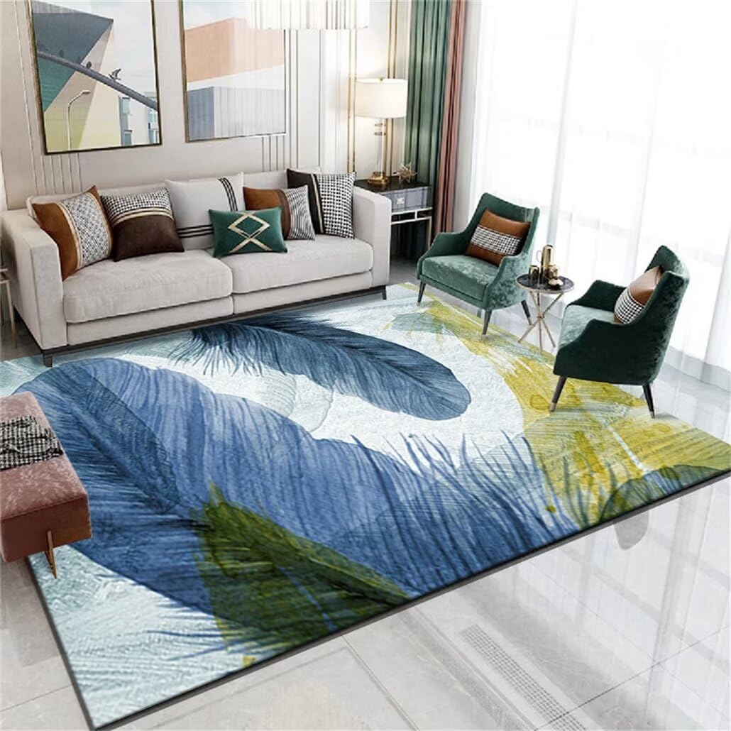 Tapis sol enfant bleu et cosy pour coin lecture de chambre fille