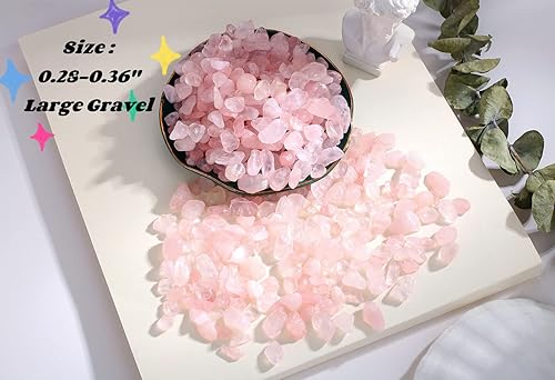 Miniatura 3 de Grava de cristal de cuarzo rosa, piedras trituradas, piedras curativas a granel, piedras naturales pulidas, decoración del hogar, guijarros pequeños