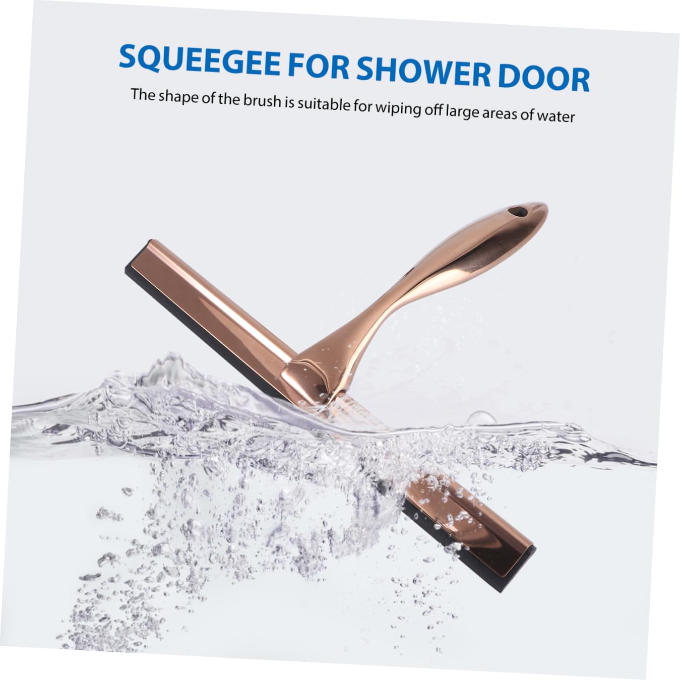 FOMIYES Limpiacristales Metálico Multiusos Mango de Silicona de Ventanas para Baño Ducha y Automóvil Herramienta de Limpieza Resistente Hogar