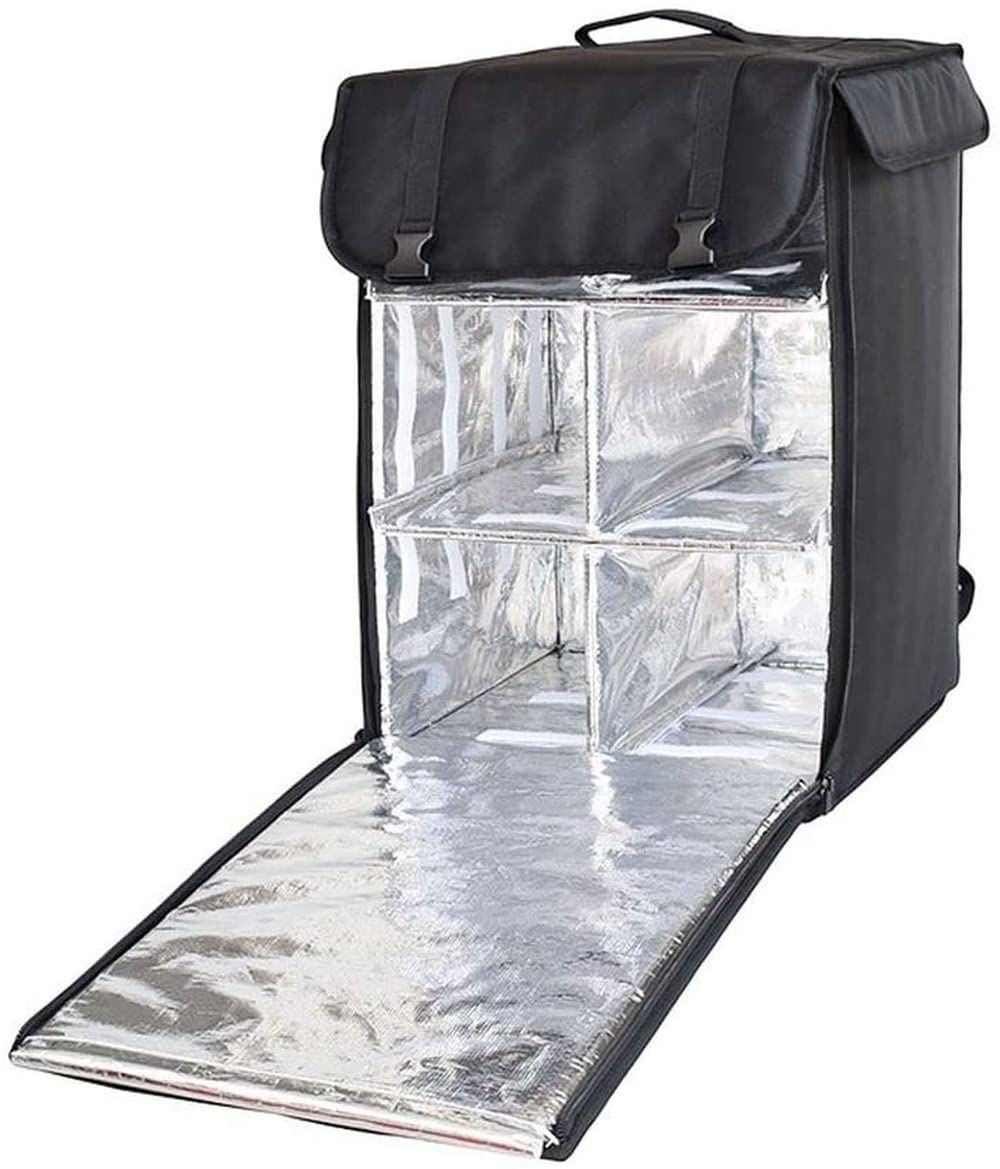 Pizza - Mochila para transportar con bolsa caliente de comida Ciclo de ciclomotor para bicicleta térmica para llevar mochila T9 (negro)