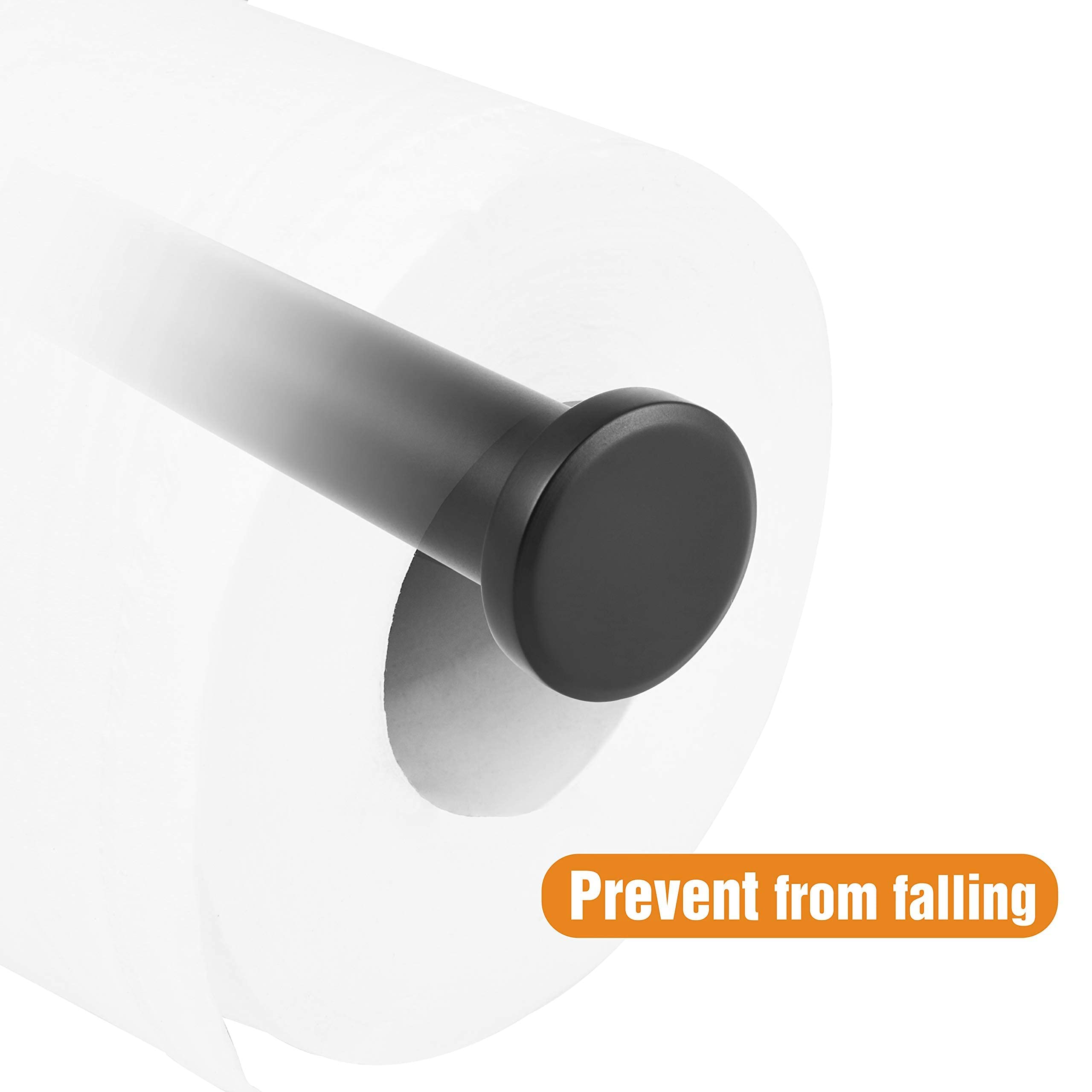 HITSLAM portarrollos para Papel higiénico Acero Inoxidable Porta Rollos de Papel higienico portarrollos baño ontado en la Pared con Tornillos para baño Negro Mate