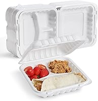 Vista 16 de YANGRUI Recipientes Desechables de 7.8" 30 oz Paquete de 65 - Envuelto en Plástico Retráctil Contenedor de Alimentos de Plástico PP Relleno