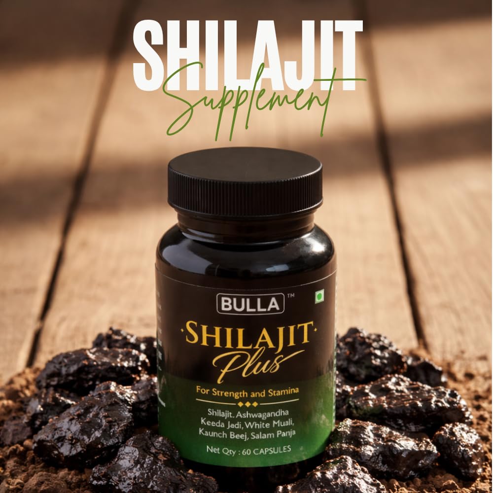 BULLA Shilajit/Shilajeet Gold 60 Capsules | For Stamina, Muscle Growth & Energy | Ashwagandha, Keeda Jadi, Kaunch Beej, Safed Musli, Salam Panja & Other Action Herbs & 100% Ayurvedic — Amazon image 2