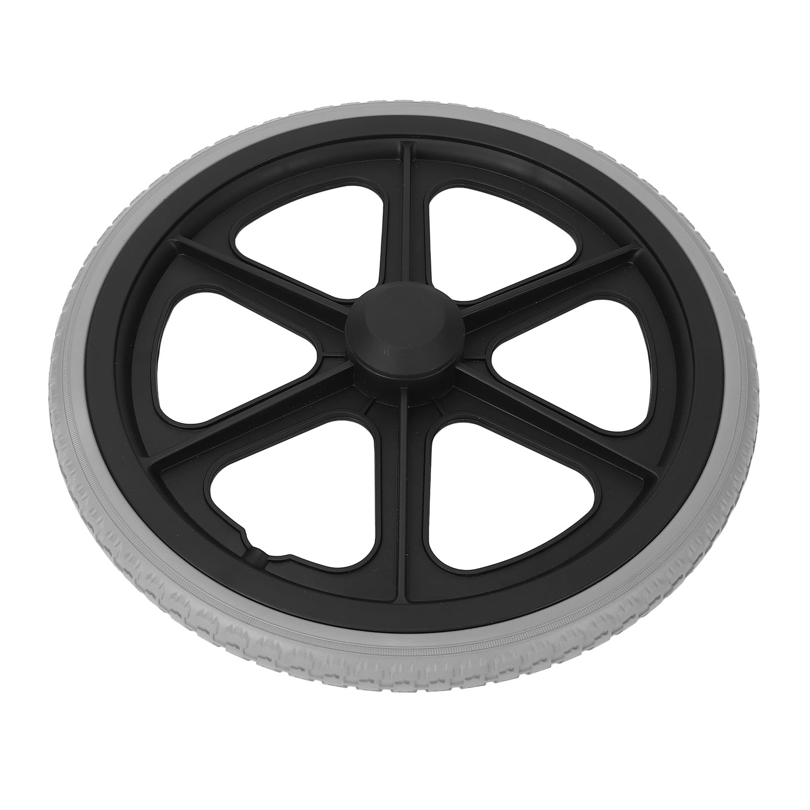 Ruota per Sedia a Rotelle 14 Pollici, Robusta Ruota Antiscivolo in PU con Cuscinetto 6001 per Ausili Alla mobilità, Dimensioni Pneumatici 350x30 Mm, Bassa rumorosità, Adatta a