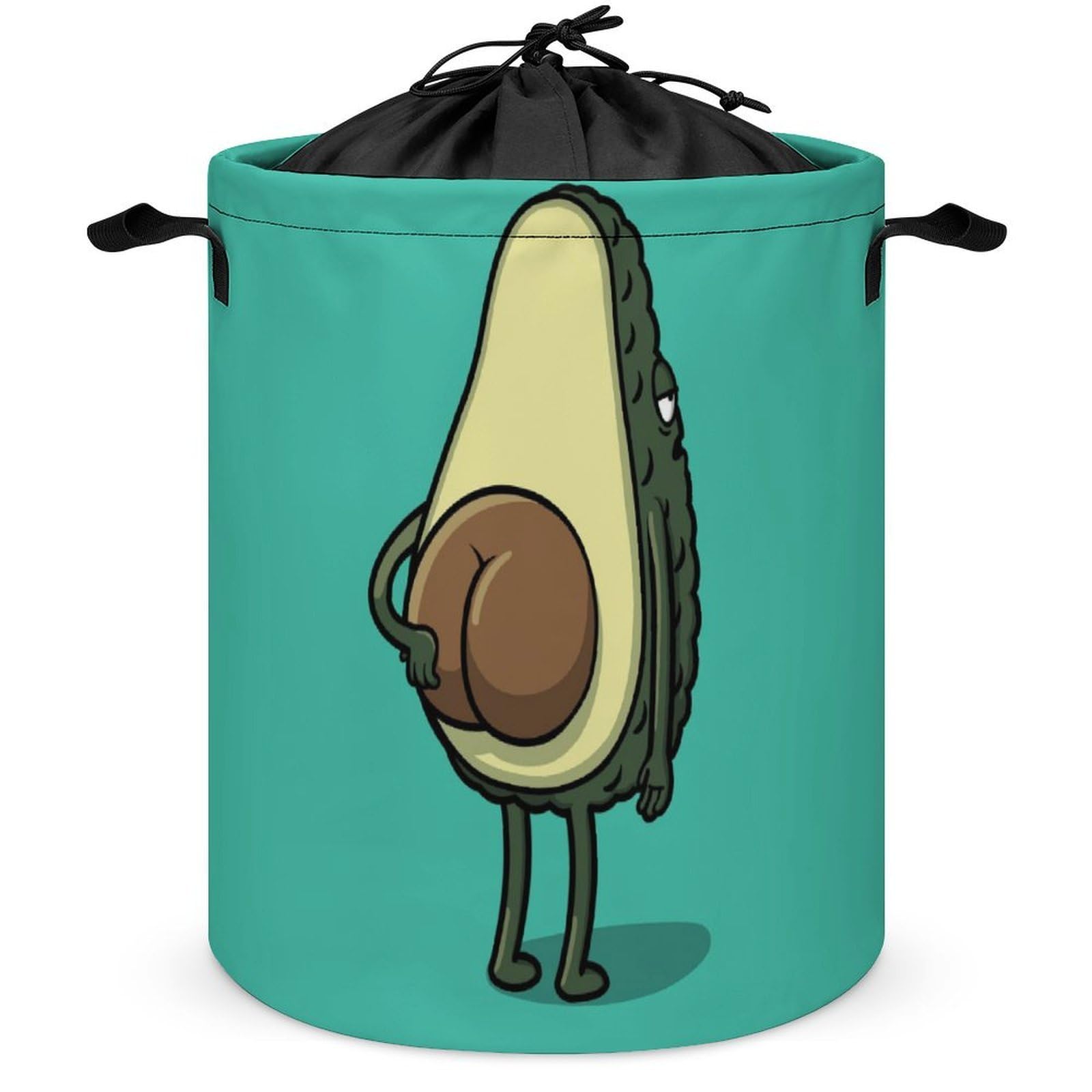 Wlntrophic Drawstring Laundry Hamper, Cute Avocado Anime Laundry Basket, Washing Basket with Handle