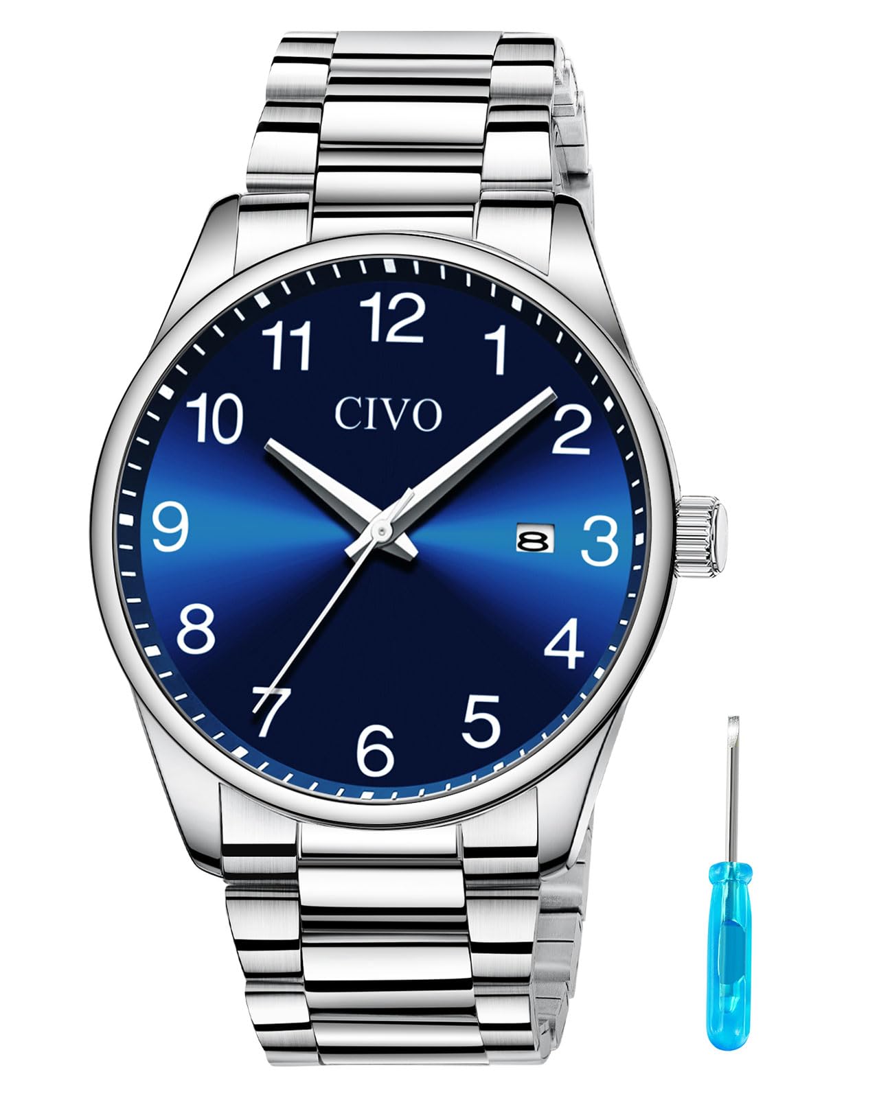 CIVO Herenhorloge, analoog, waterdicht, luxe, herenhorloges, roestvrij staal, bedrijfsmode, datum, leer, heren, kwarts, minimalistisch, casual CIVO Herenhorloge, analoog, waterdicht, luxe, herenhorloges, roestvrij staal, bedrijfsmode, datum, leer, heren, kwarts, minimalistisch, casual