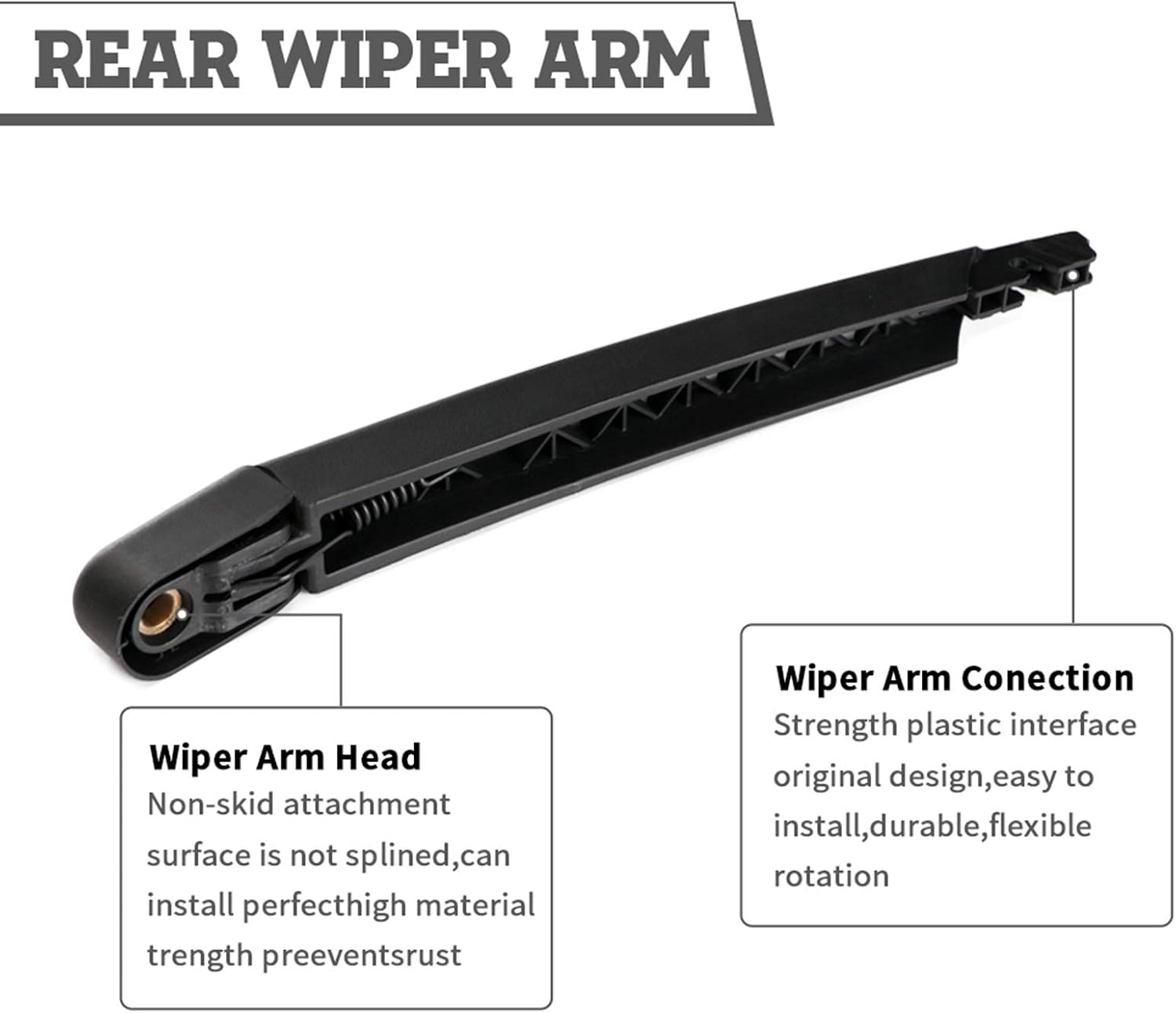 Rear Wiper Arm & Blade Kit,Exact-Fit Replacement for Kia Sedona 2006-2014,OEM-Style Fit,Easy Install in Minutes,Complete Hardware Included (Cap/Nut),Streak-Free Wiper,OE:988104D001