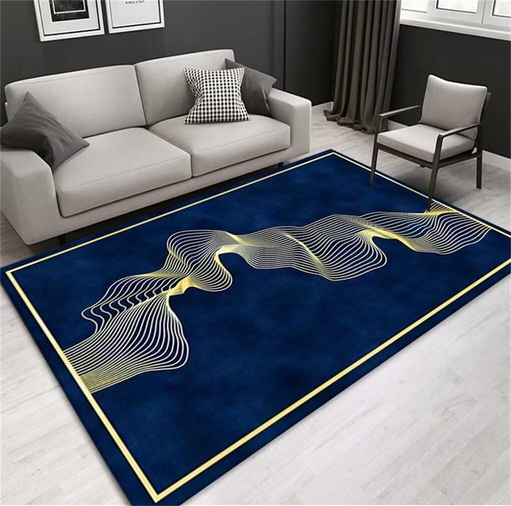 Tapis de sol 200x200 bleu anti-tache pour protéger le salon des jeux d'enfants