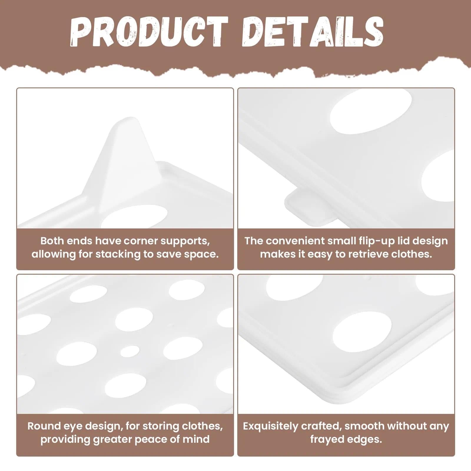 Organizer Armadio per Magliette – Set da 10 Organizzatori Impilabili in Plastica Bianca (32×26×5cm) – Contenitori Salvaspazio per T-Shirt, Camicie, Pantaloni, Maglioni e Asciugamani